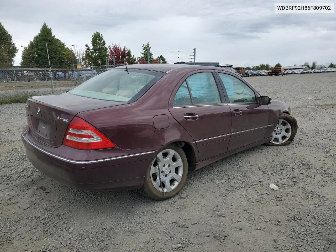 2006 Mercedes-Benz C 280 4Matic VIN: WDBRF92H86F809702 Lot: 72996304