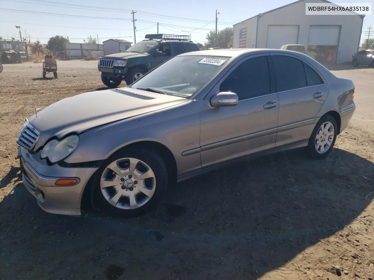 2006 Mercedes-Benz C 280 VIN: WDBRF54HX6A835138 Lot: 73302204