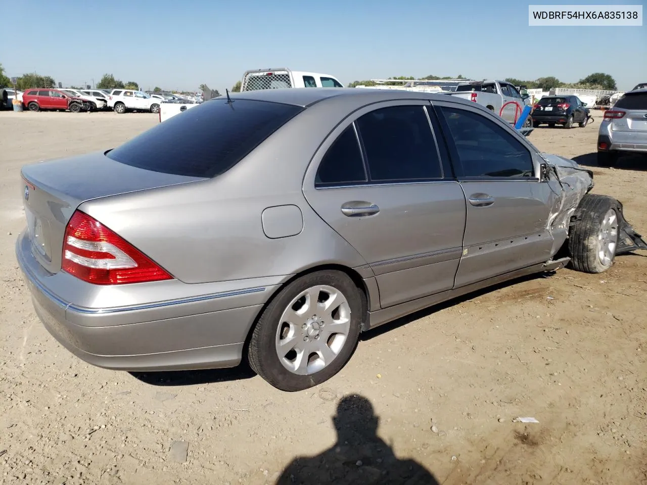 2006 Mercedes-Benz C 280 VIN: WDBRF54HX6A835138 Lot: 73302204