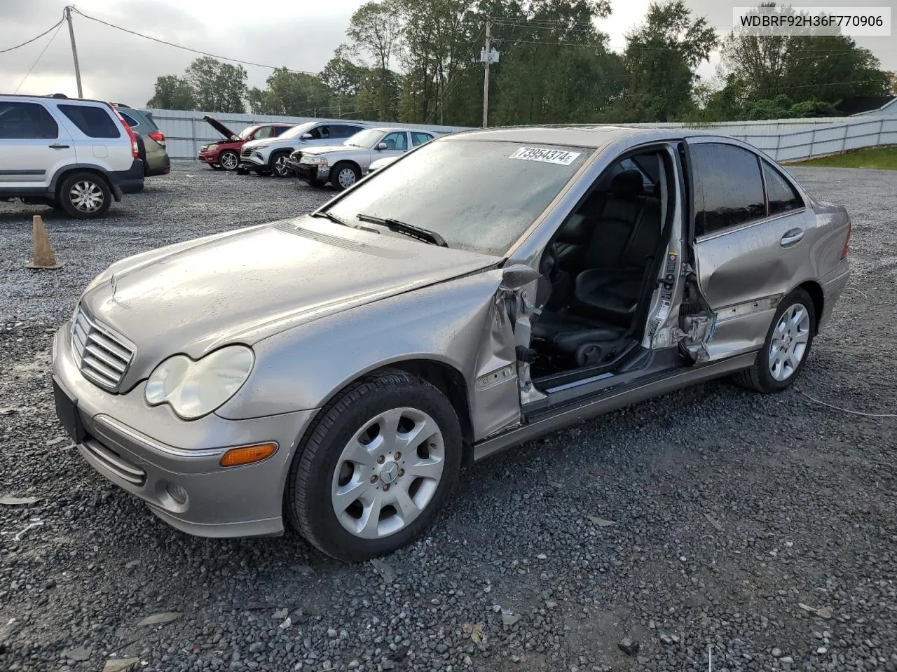 2006 Mercedes-Benz C 280 4Matic VIN: WDBRF92H36F770906 Lot: 73954374