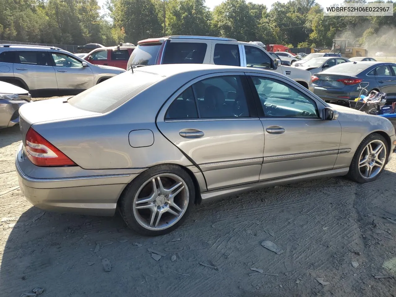 2006 Mercedes-Benz C 230 VIN: WDBRF52H06E022967 Lot: 75021254