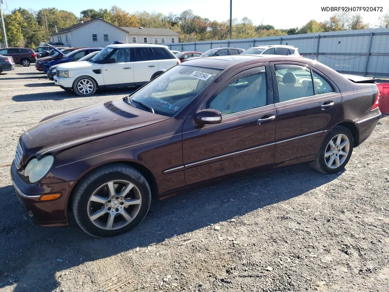 2007 Mercedes-Benz C 280 4Matic VIN: WDBRF92H07F920472 Lot: 75828194