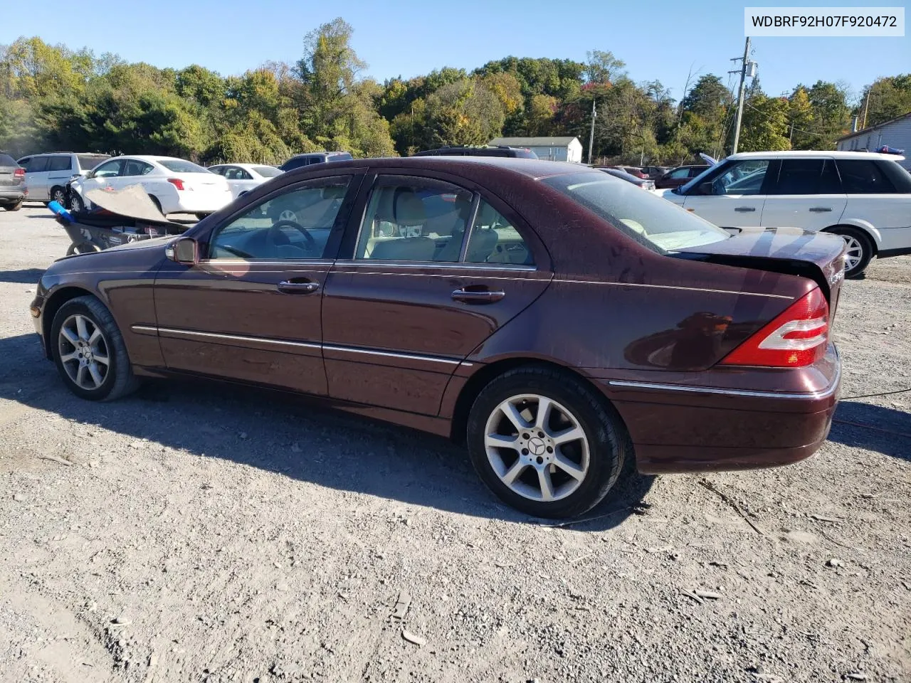 2007 Mercedes-Benz C 280 4Matic VIN: WDBRF92H07F920472 Lot: 75828194