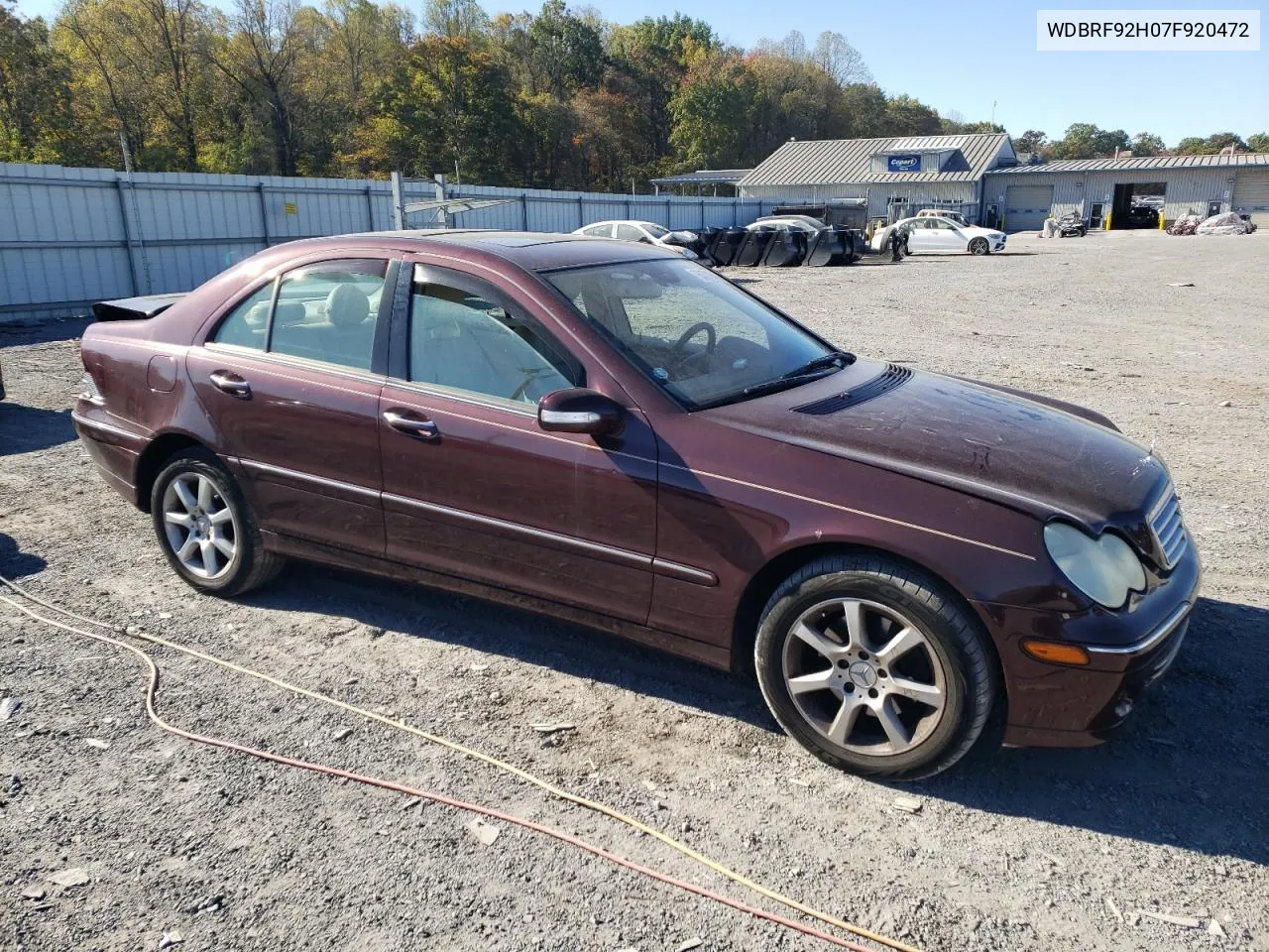 2007 Mercedes-Benz C 280 4Matic VIN: WDBRF92H07F920472 Lot: 75828194