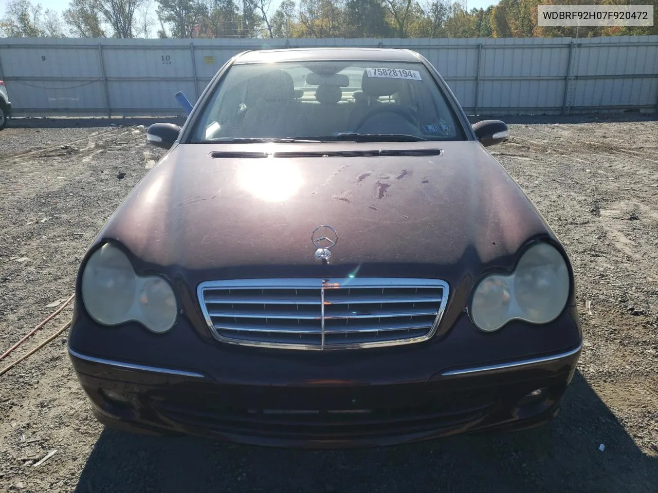 2007 Mercedes-Benz C 280 4Matic VIN: WDBRF92H07F920472 Lot: 75828194