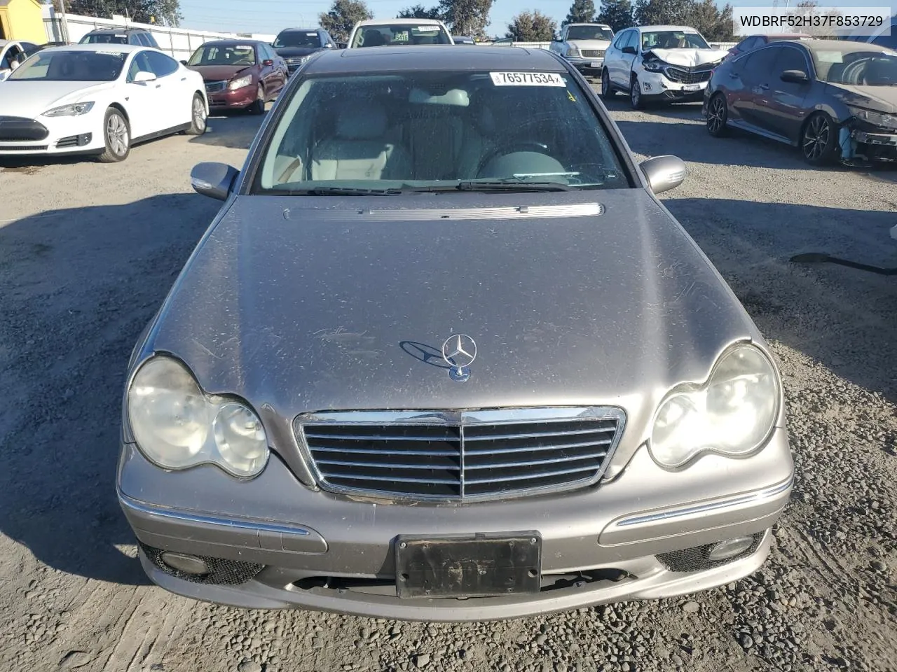 2007 Mercedes-Benz C 230 VIN: WDBRF52H37F853729 Lot: 76577534