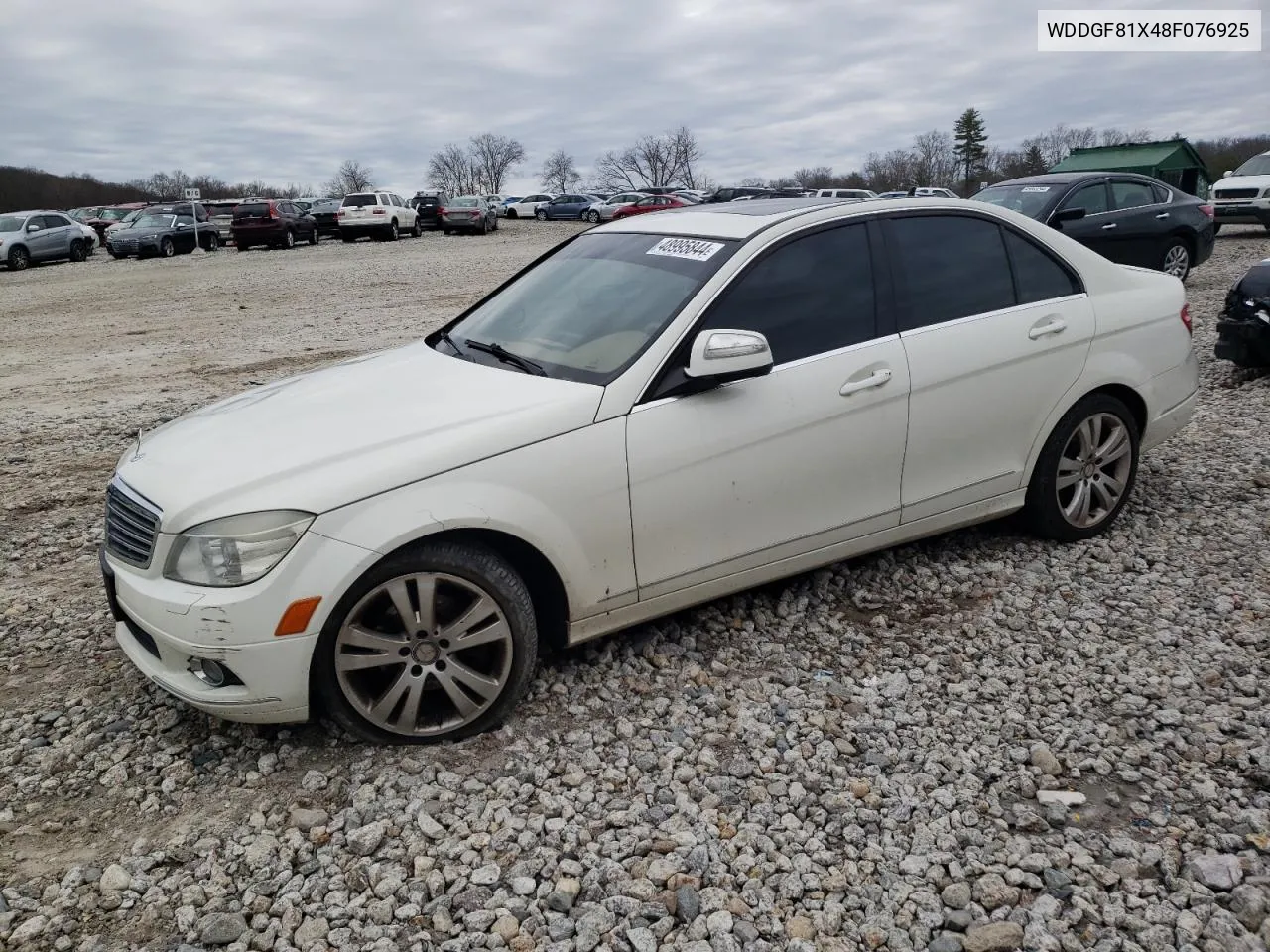 2008 Mercedes-Benz C 300 4Matic VIN: WDDGF81X48F076925 Lot: 48995844