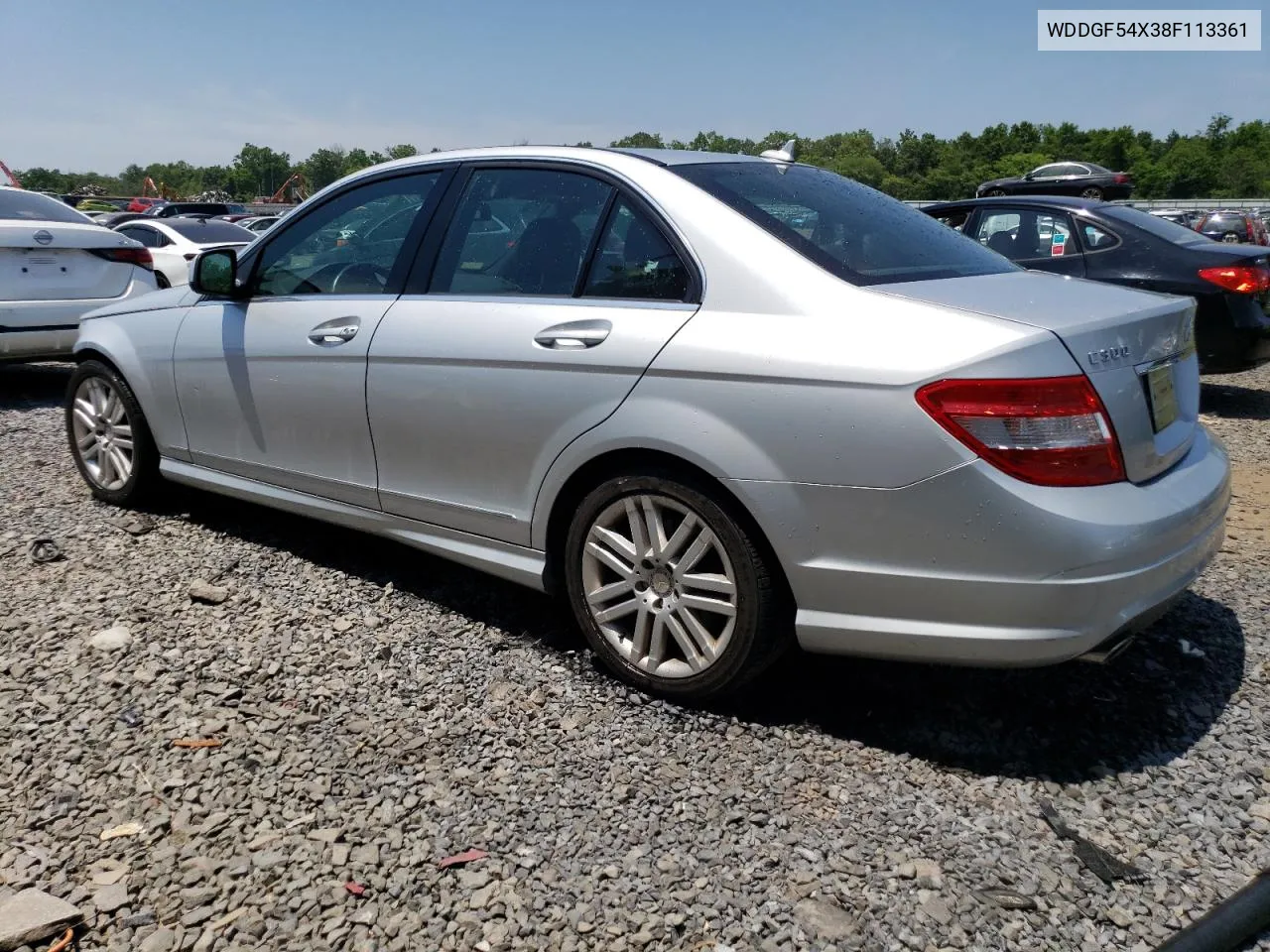 2008 Mercedes-Benz C 300 VIN: WDDGF54X38F113361 Lot: 58872494