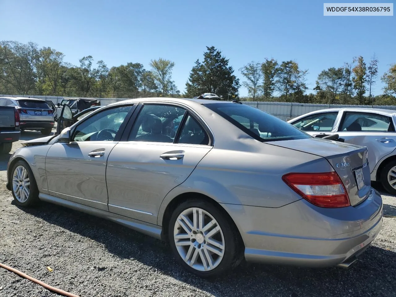 2008 Mercedes-Benz C 300 VIN: WDDGF54X38R036795 Lot: 75194664