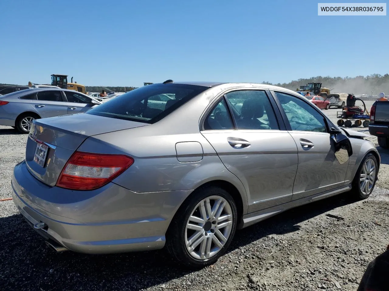 2008 Mercedes-Benz C 300 VIN: WDDGF54X38R036795 Lot: 75194664