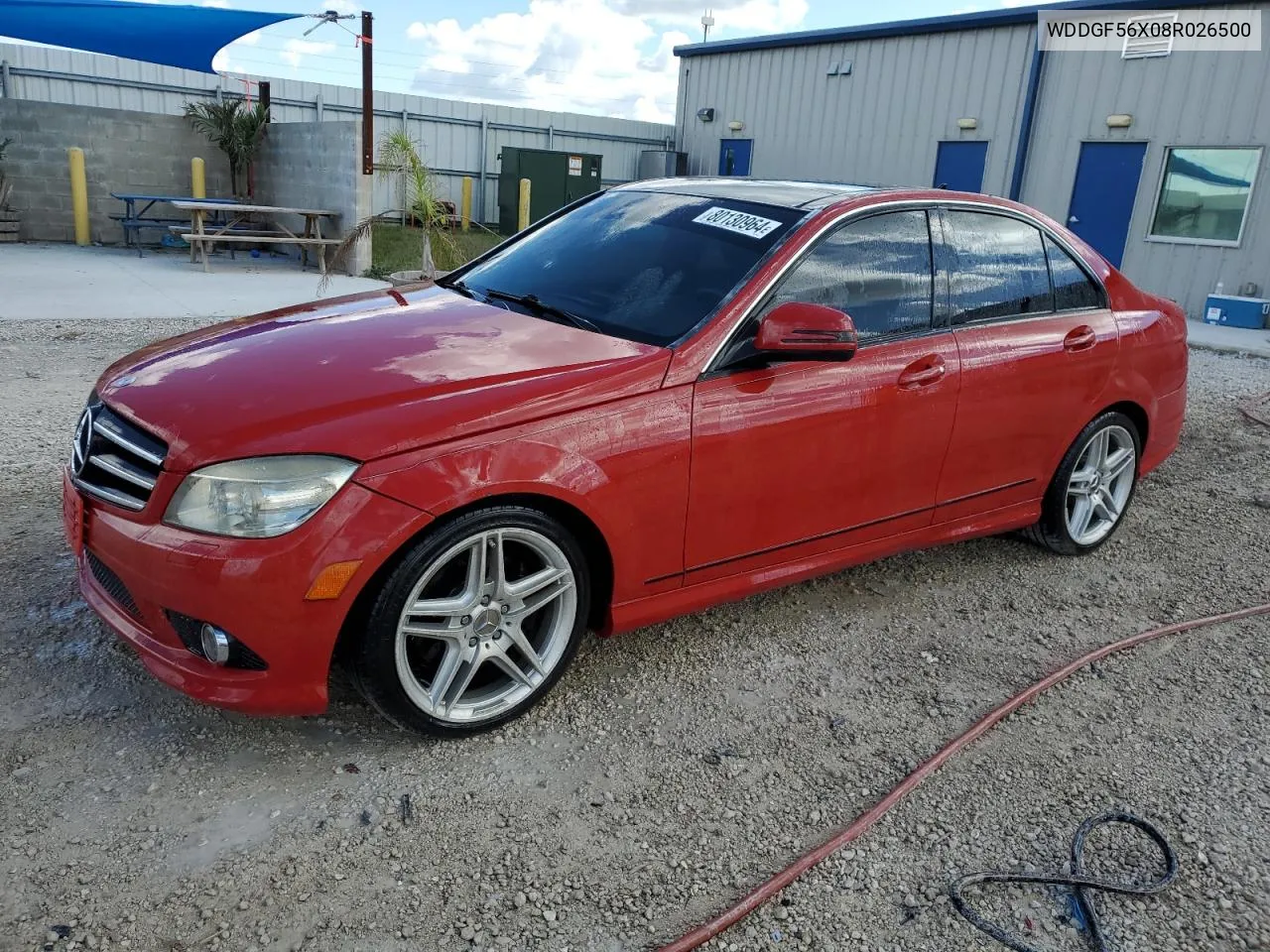 2008 Mercedes-Benz C 350 VIN: WDDGF56X08R026500 Lot: 80130964