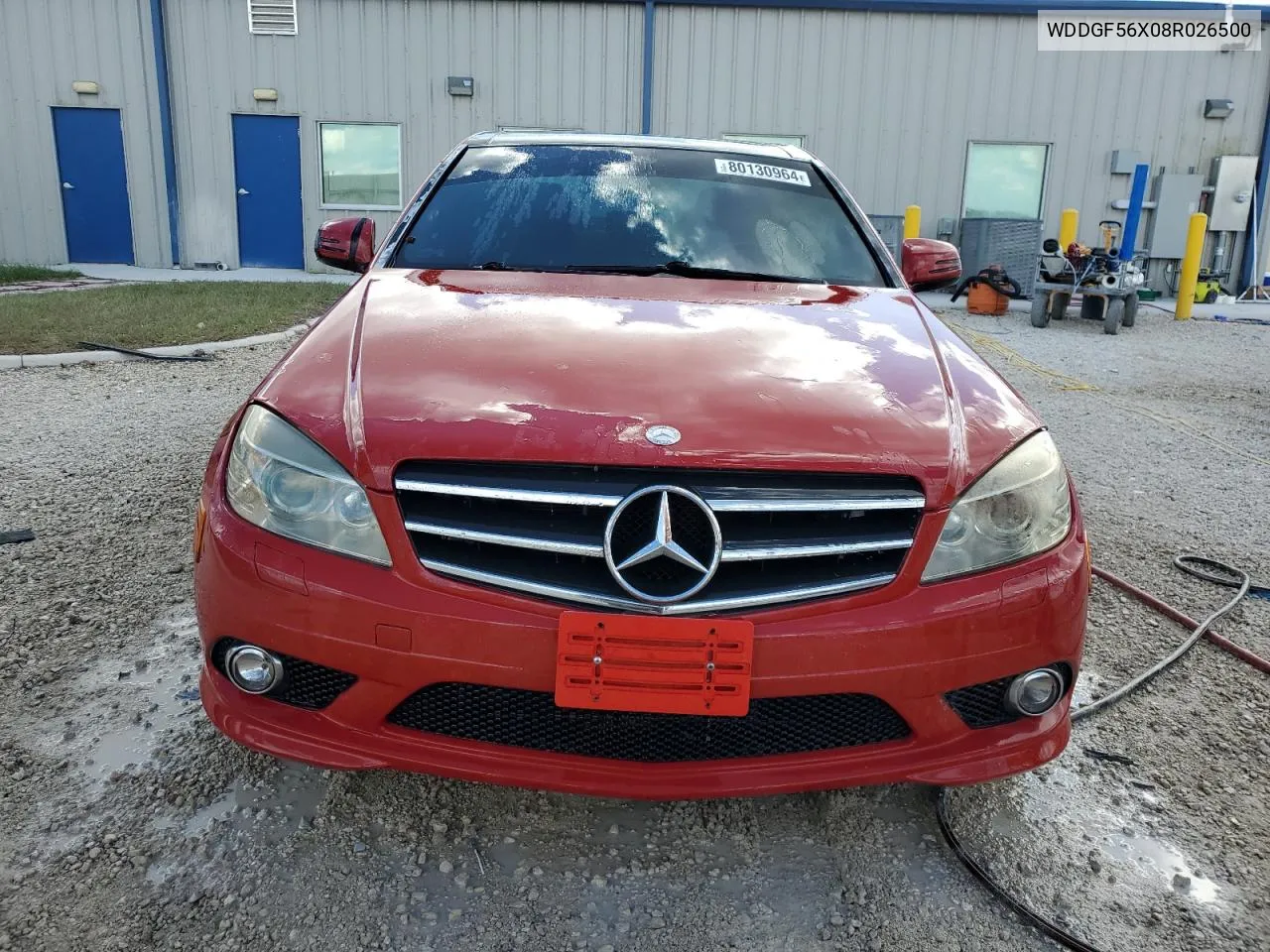 2008 Mercedes-Benz C 350 VIN: WDDGF56X08R026500 Lot: 80130964