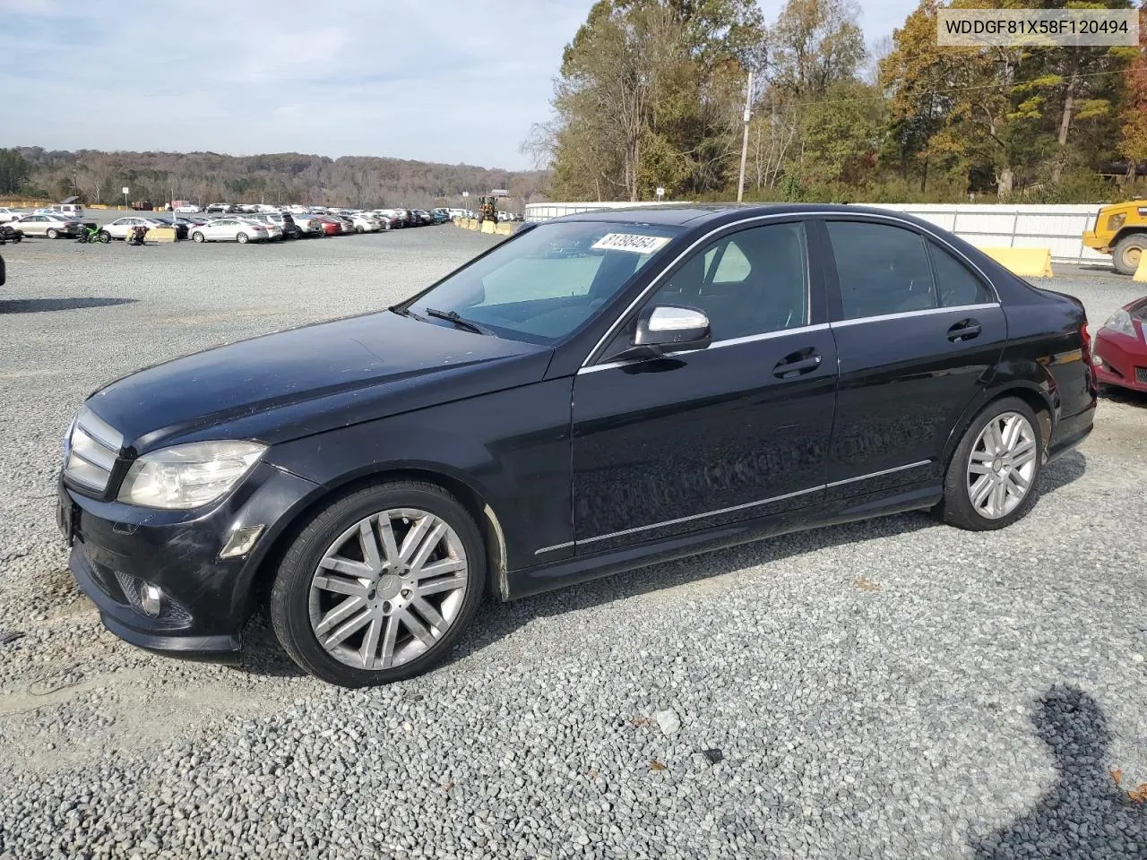 2008 Mercedes-Benz C 300 4Matic VIN: WDDGF81X58F120494 Lot: 81398464