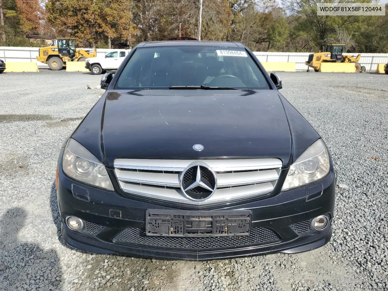 2008 Mercedes-Benz C 300 4Matic VIN: WDDGF81X58F120494 Lot: 81398464