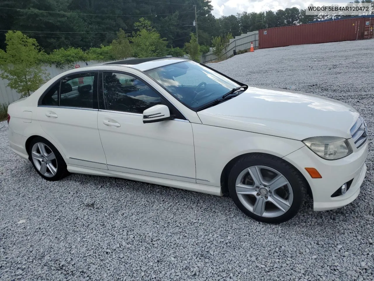 2010 Mercedes-Benz C 300 VIN: WDDGF5EB4AR120472 Lot: 62002974