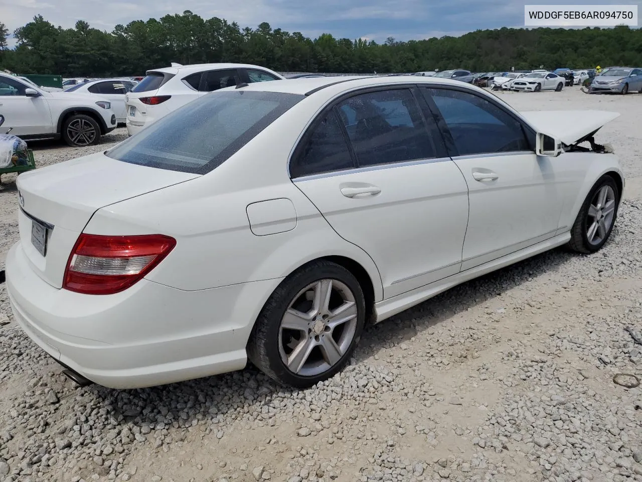 2010 Mercedes-Benz C 300 VIN: WDDGF5EB6AR094750 Lot: 62018654