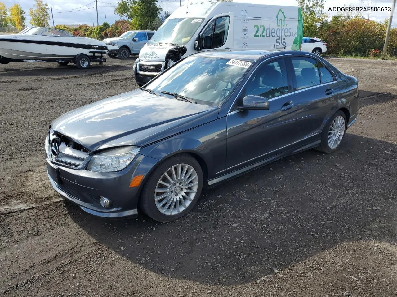 2010 Mercedes-Benz C 250 4Matic VIN: WDDGF8FB2AF506633 Lot: 74417394