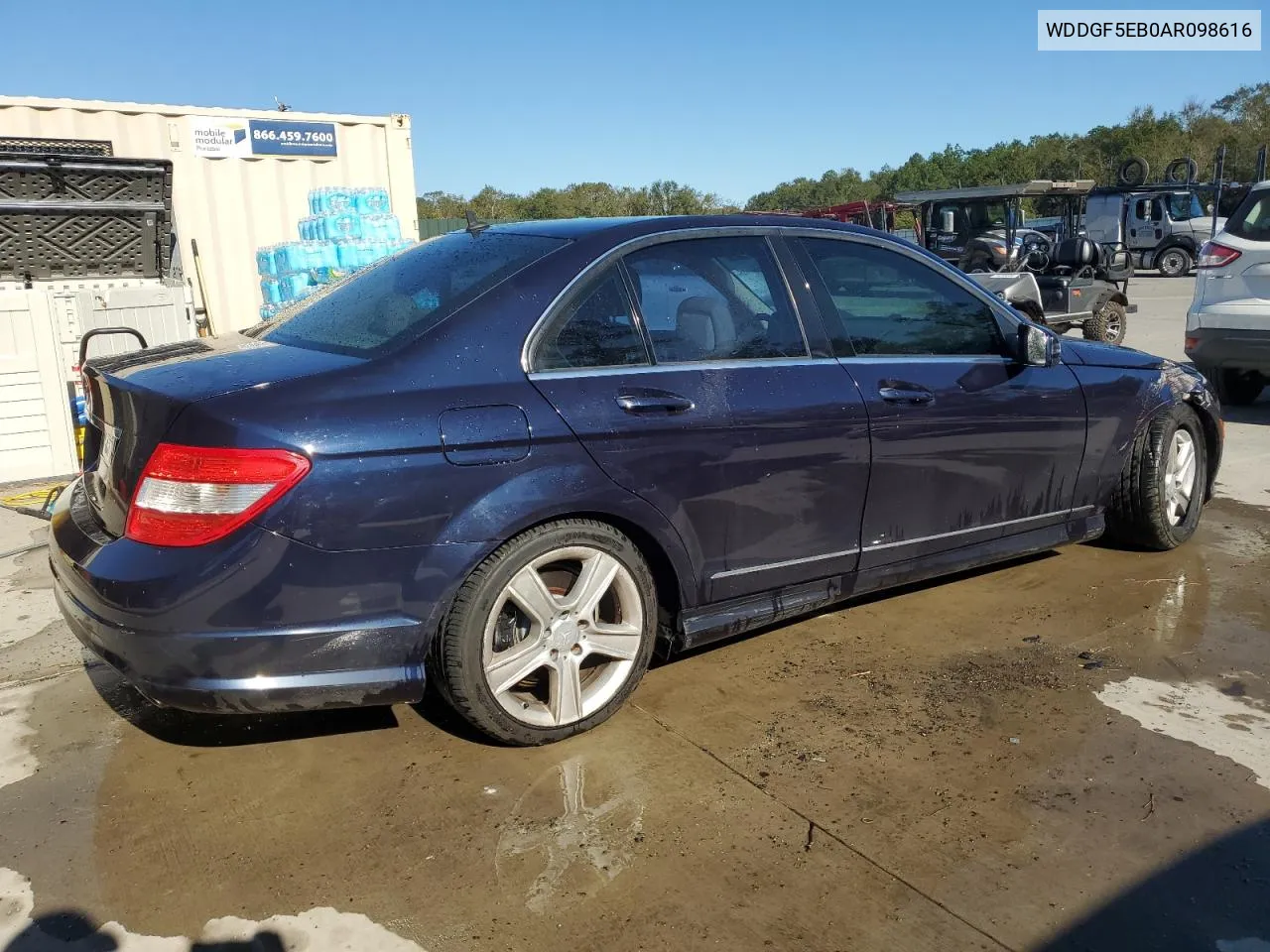 2010 Mercedes-Benz C 300 VIN: WDDGF5EB0AR098616 Lot: 76239064