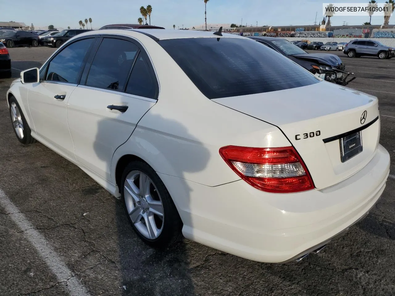 2010 Mercedes-Benz C 300 VIN: WDDGF5EB7AF409041 Lot: 78099244