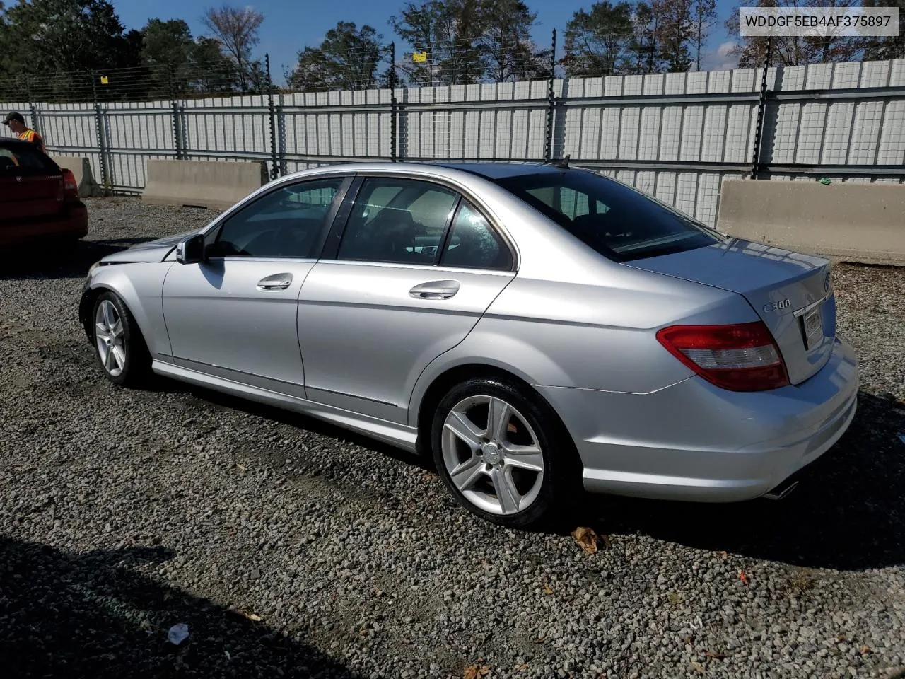 2010 Mercedes-Benz C 300 VIN: WDDGF5EB4AF375897 Lot: 78648094