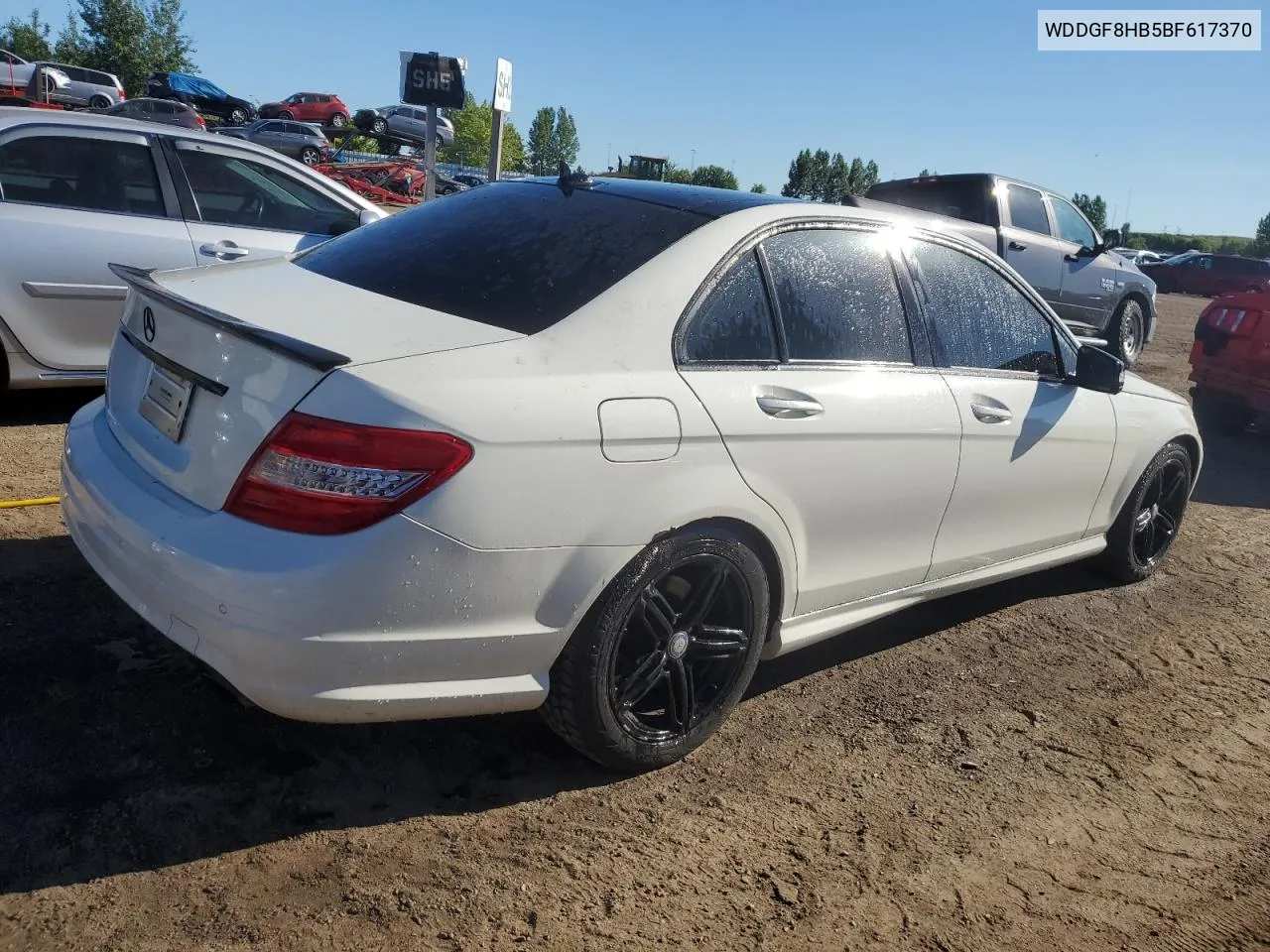 2011 Mercedes-Benz C 350 4Matic VIN: WDDGF8HB5BF617370 Lot: 59614594