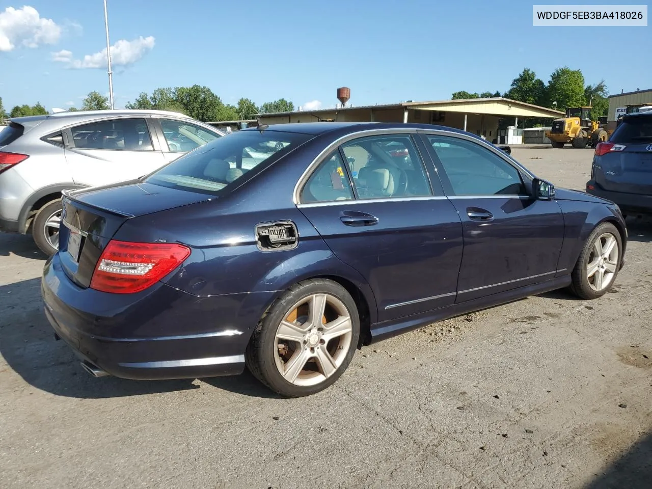 2011 Mercedes-Benz C 300 VIN: WDDGF5EB3BA418026 Lot: 67199104