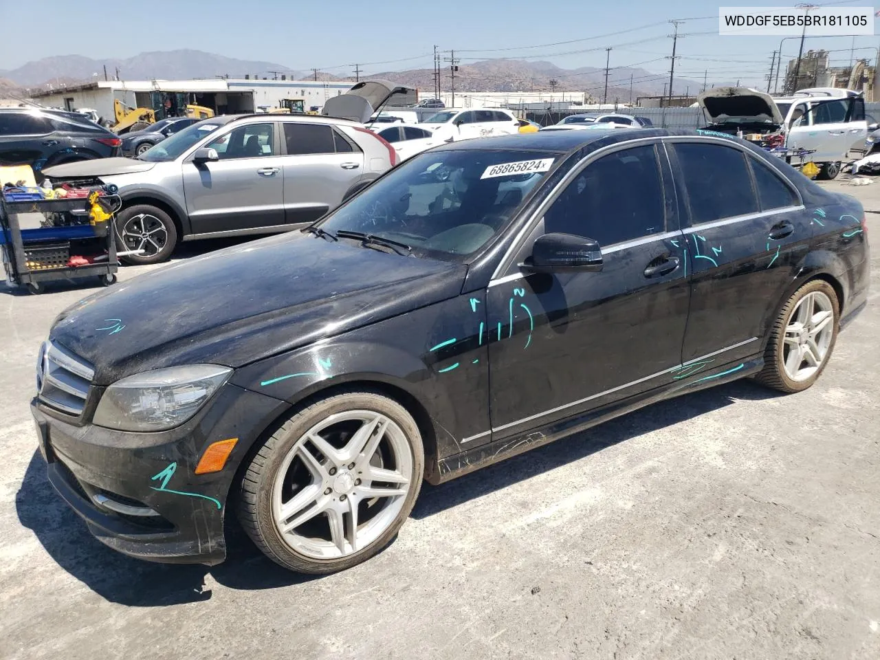 2011 Mercedes-Benz C 300 VIN: WDDGF5EB5BR181105 Lot: 68865824