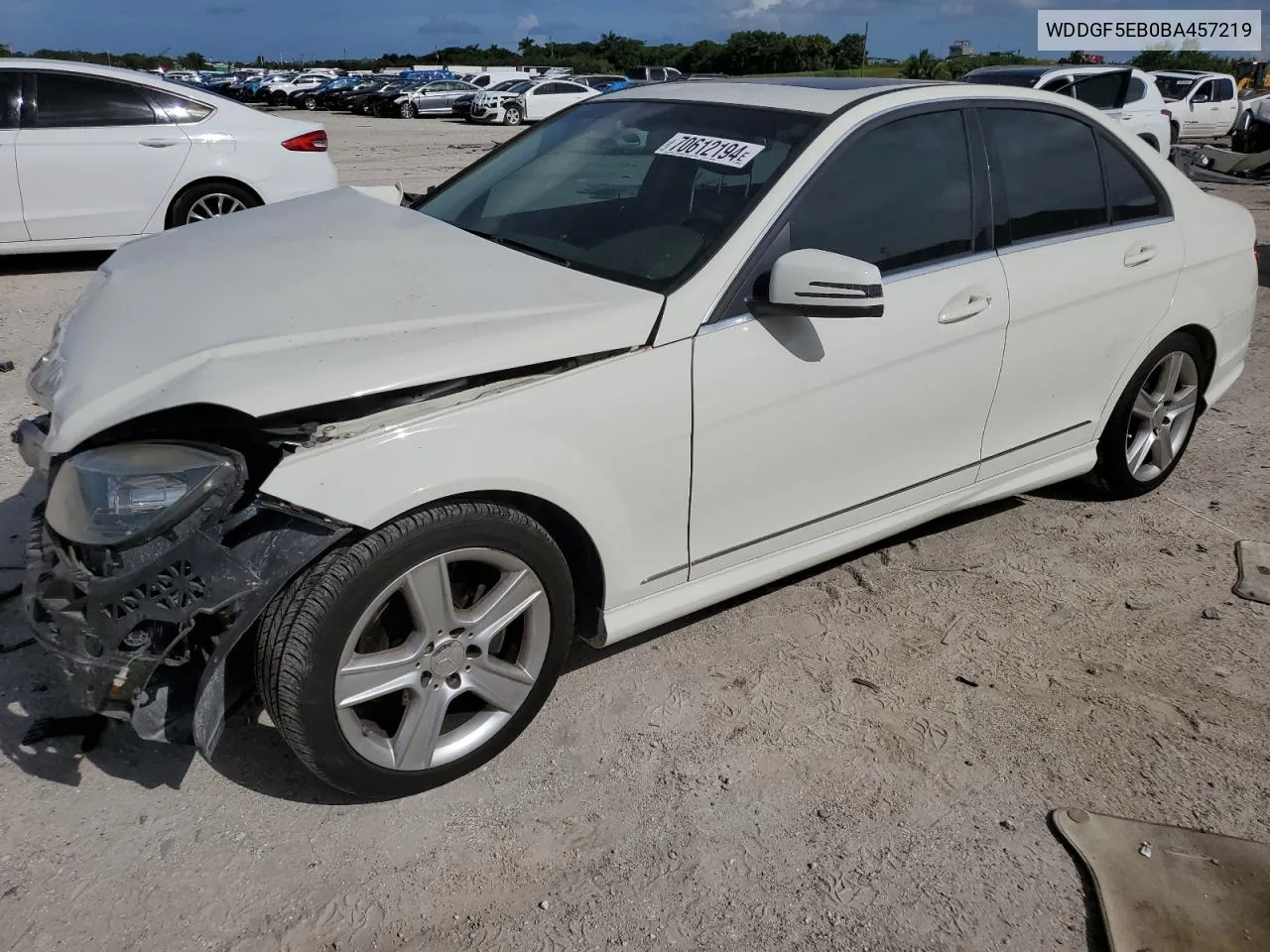 2011 Mercedes-Benz C 300 VIN: WDDGF5EB0BA457219 Lot: 70612194