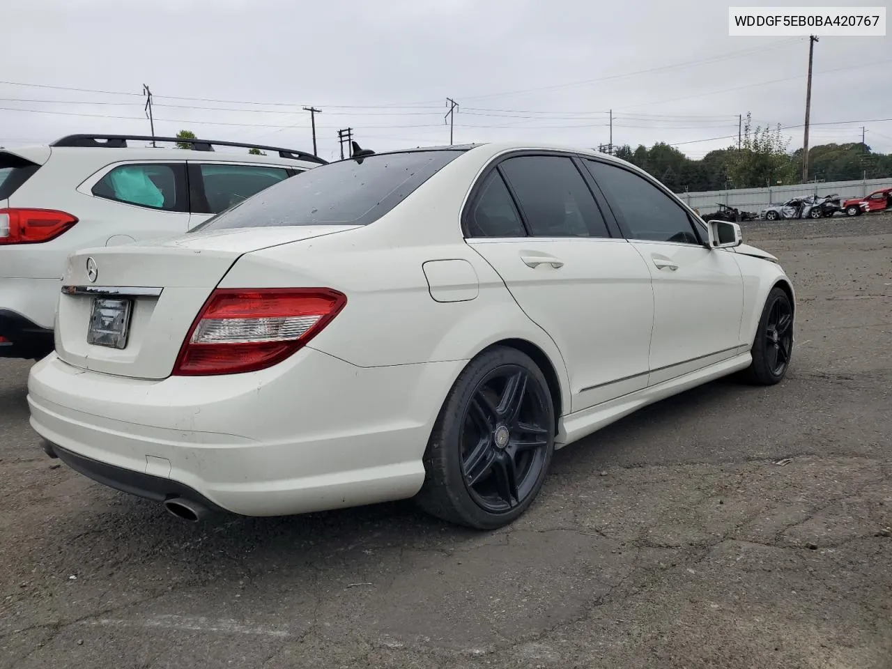 2011 Mercedes-Benz C 300 VIN: WDDGF5EB0BA420767 Lot: 71941684