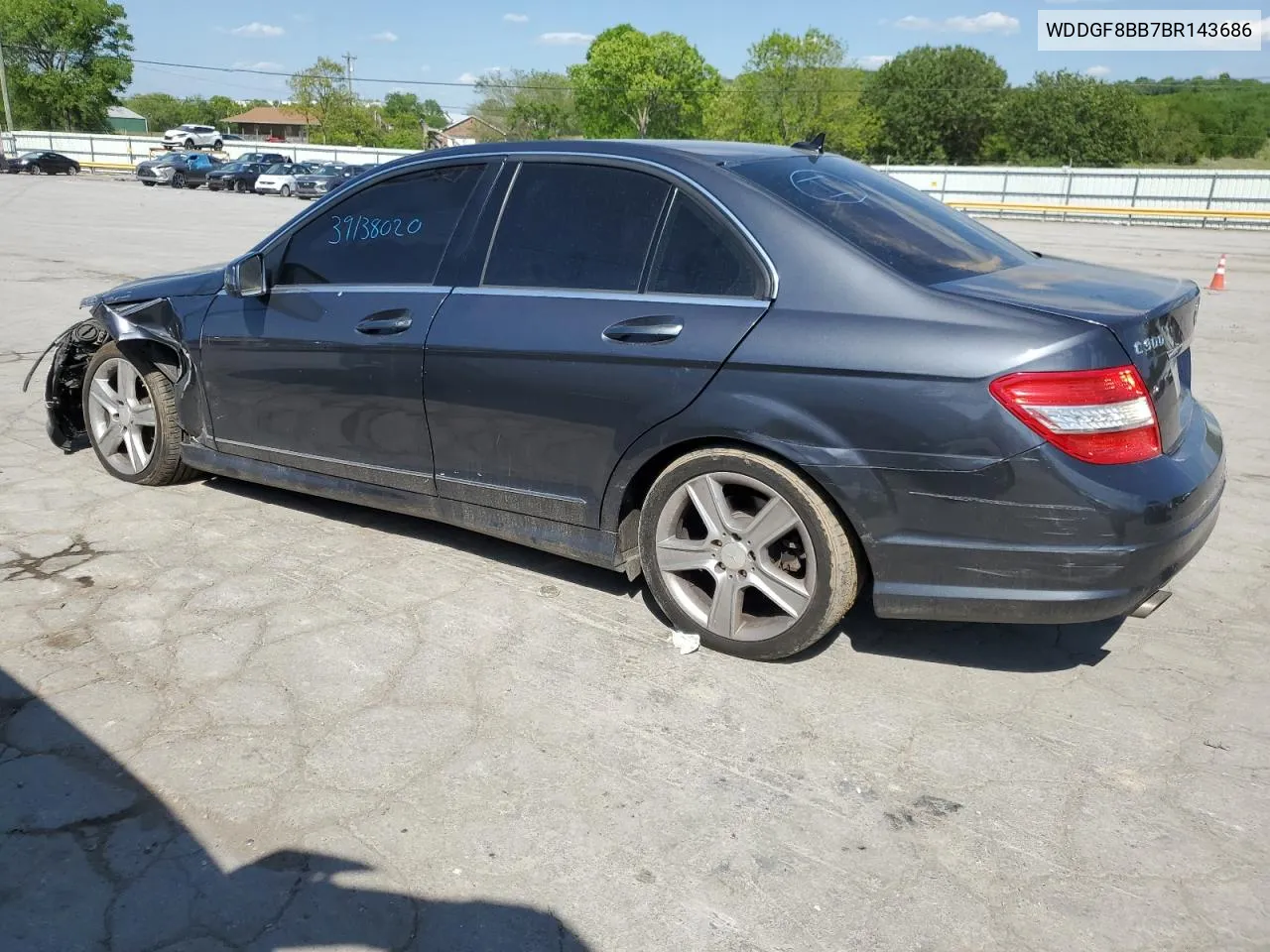 2011 Mercedes-Benz C 300 4Matic VIN: WDDGF8BB7BR143686 Lot: 72324644