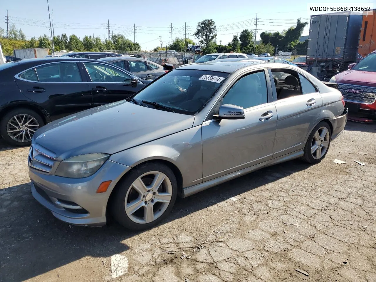 2011 Mercedes-Benz C 300 VIN: WDDGF5EB6BR138652 Lot: 72555944