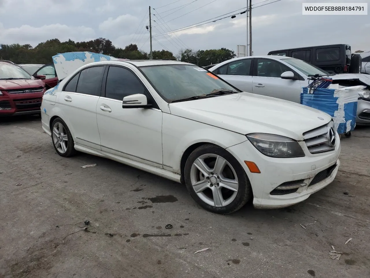 2011 Mercedes-Benz C 300 VIN: WDDGF5EB8BR184791 Lot: 73371494