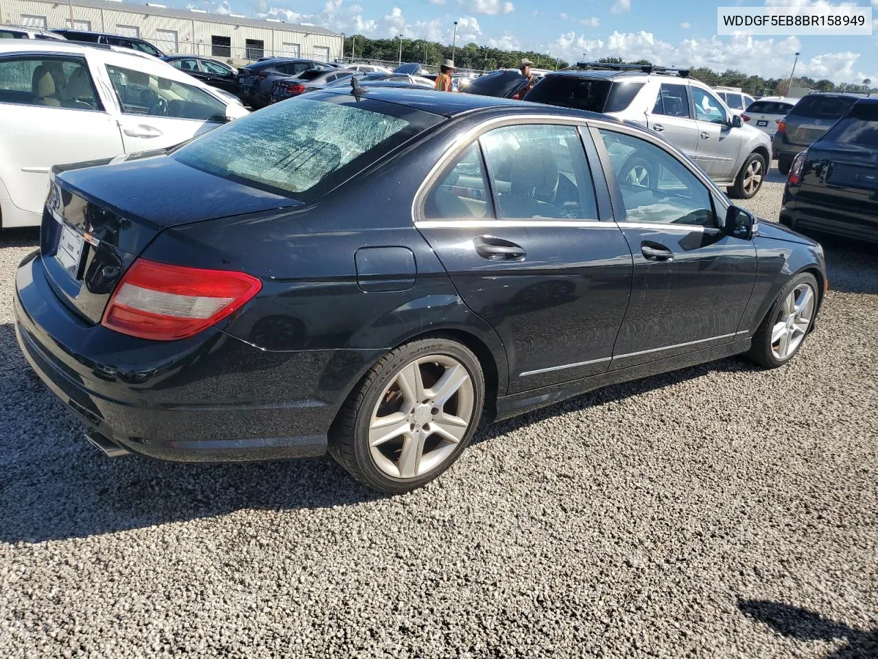 2011 Mercedes-Benz C 300 VIN: WDDGF5EB8BR158949 Lot: 74038954