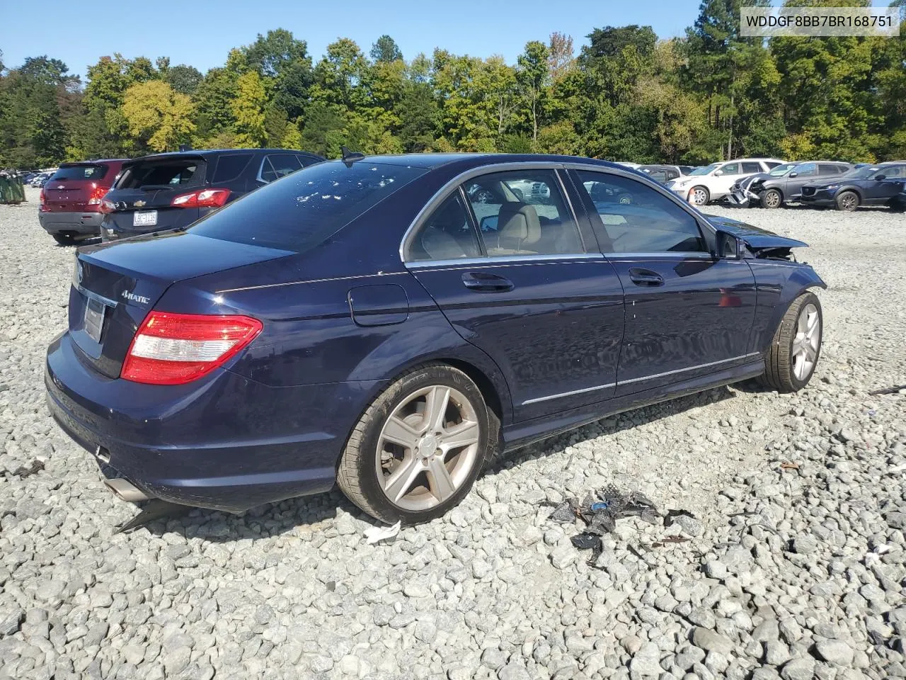 2011 Mercedes-Benz C 300 4Matic VIN: WDDGF8BB7BR168751 Lot: 75211534