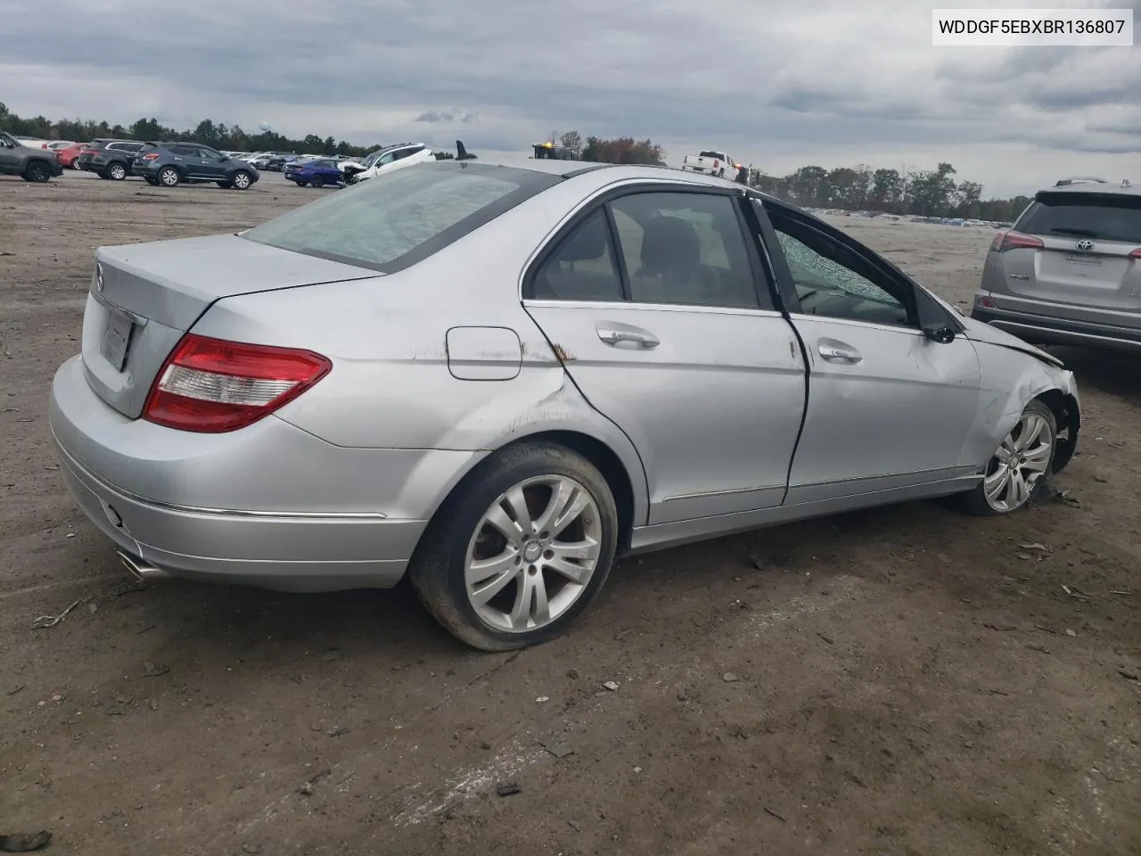 2011 Mercedes-Benz C 300 VIN: WDDGF5EBXBR136807 Lot: 75971874