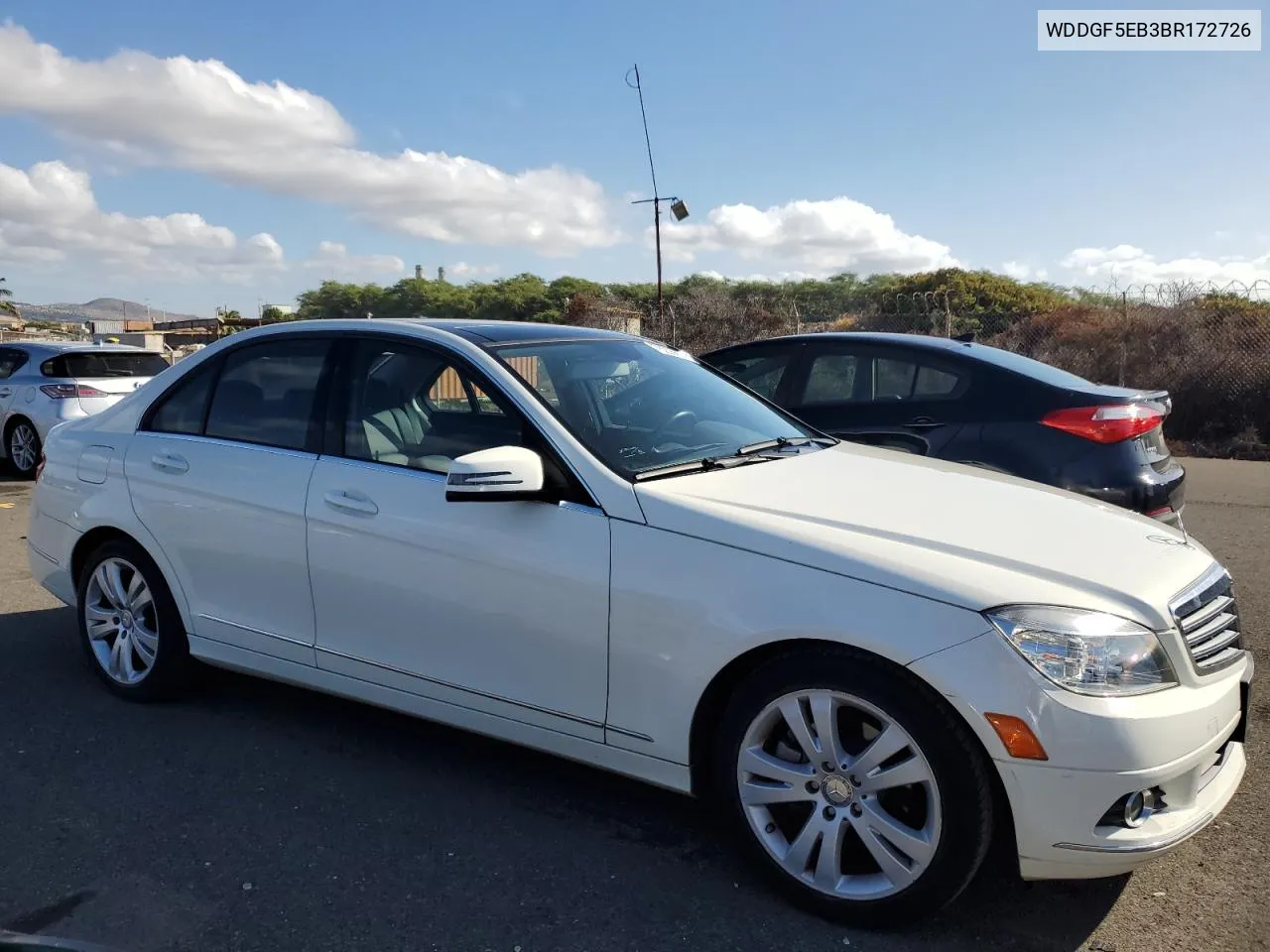 2011 Mercedes-Benz C 300 VIN: WDDGF5EB3BR172726 Lot: 76236634