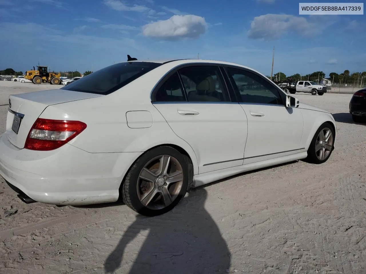 2011 Mercedes-Benz C 300 VIN: WDDGF5EB8BA417339 Lot: 80953724