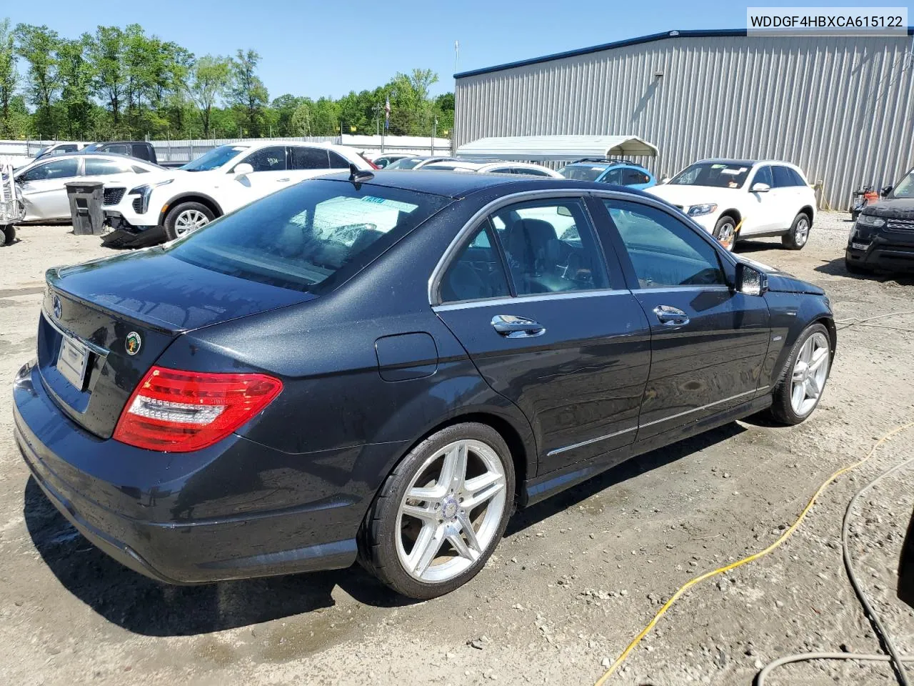 2012 Mercedes-Benz C 250 VIN: WDDGF4HBXCA615122 Lot: 51536624