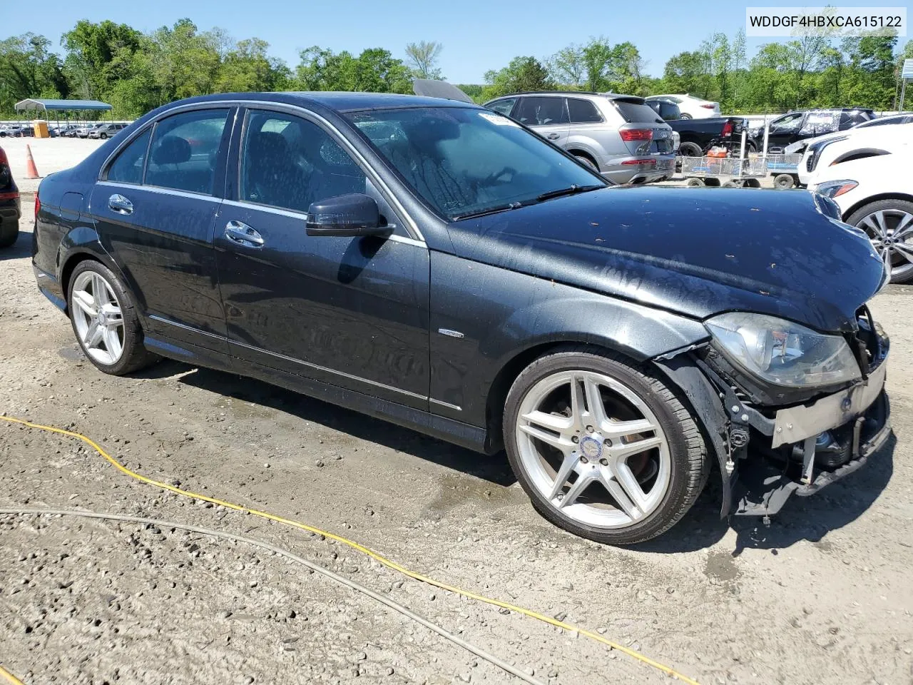 2012 Mercedes-Benz C 250 VIN: WDDGF4HBXCA615122 Lot: 51536624