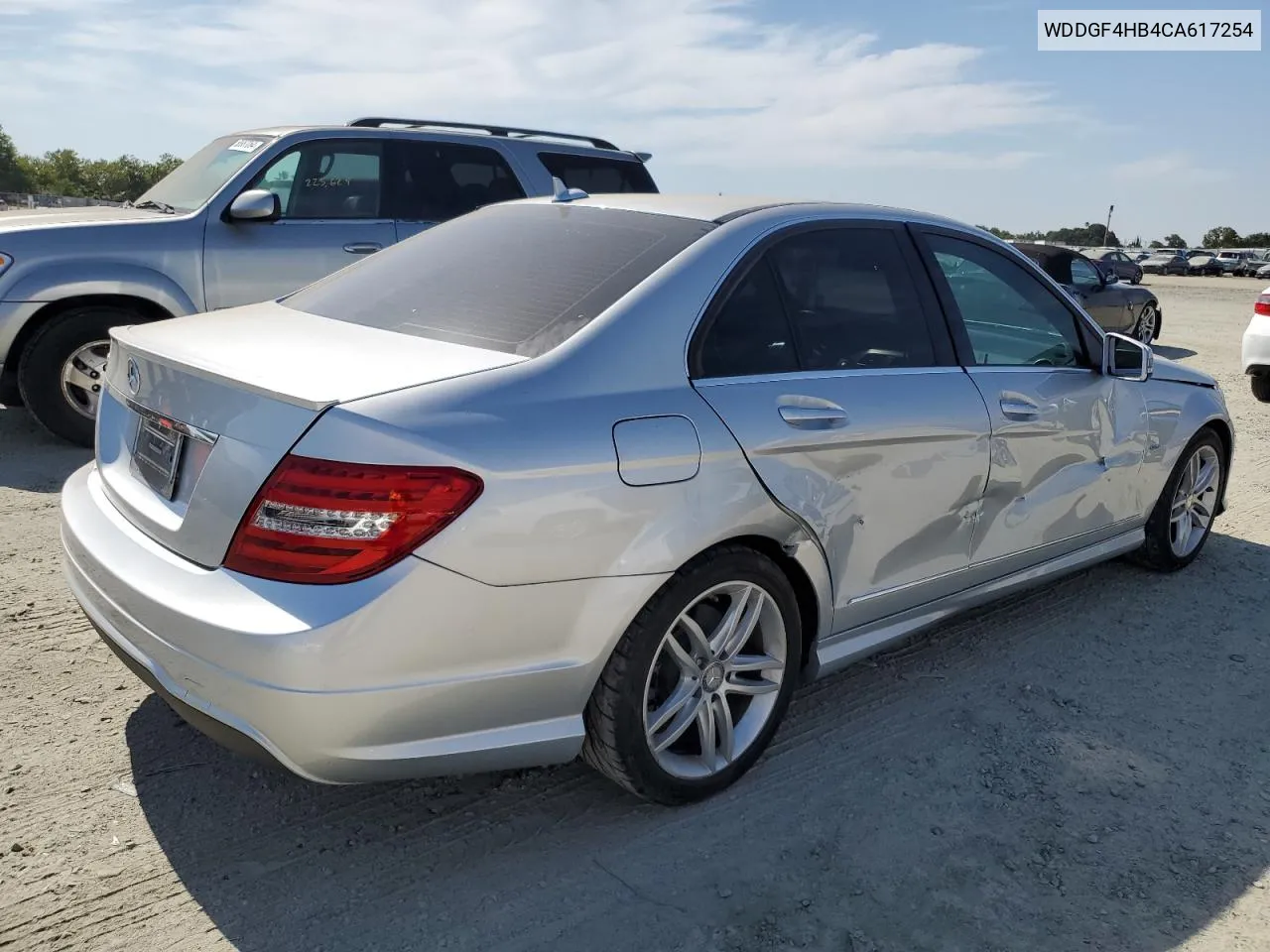 2012 Mercedes-Benz C 250 VIN: WDDGF4HB4CA617254 Lot: 59868664