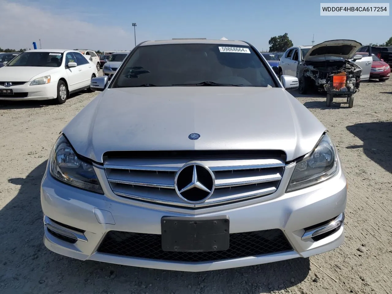 2012 Mercedes-Benz C 250 VIN: WDDGF4HB4CA617254 Lot: 59868664