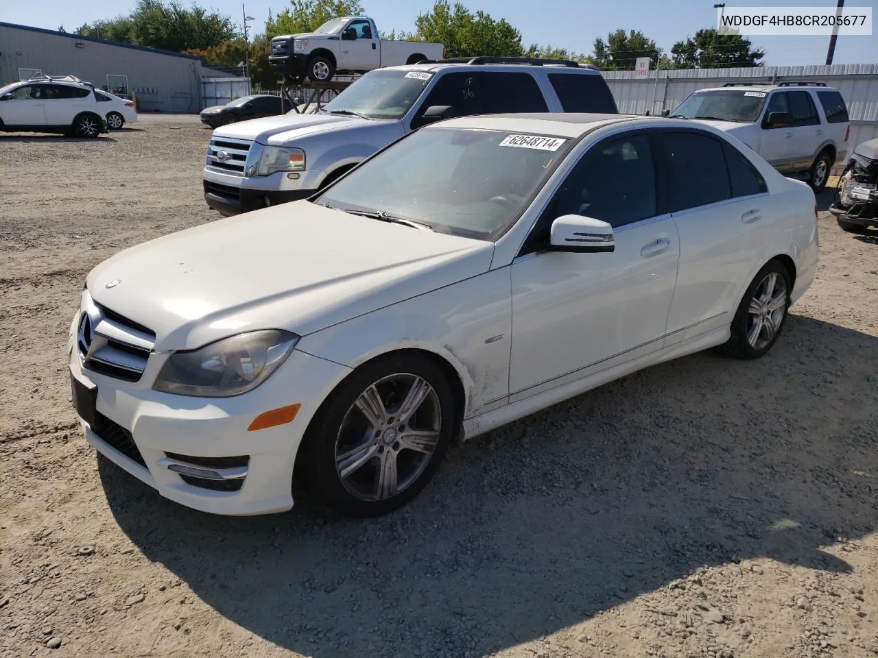 2012 Mercedes-Benz C 250 VIN: WDDGF4HB8CR205677 Lot: 62648714