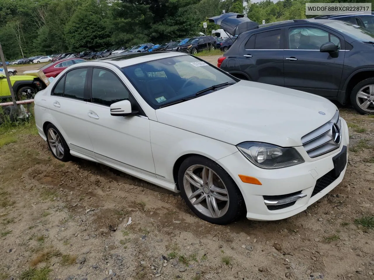 2012 Mercedes-Benz C 300 4Matic VIN: WDDGF8BBXCR228717 Lot: 63168634