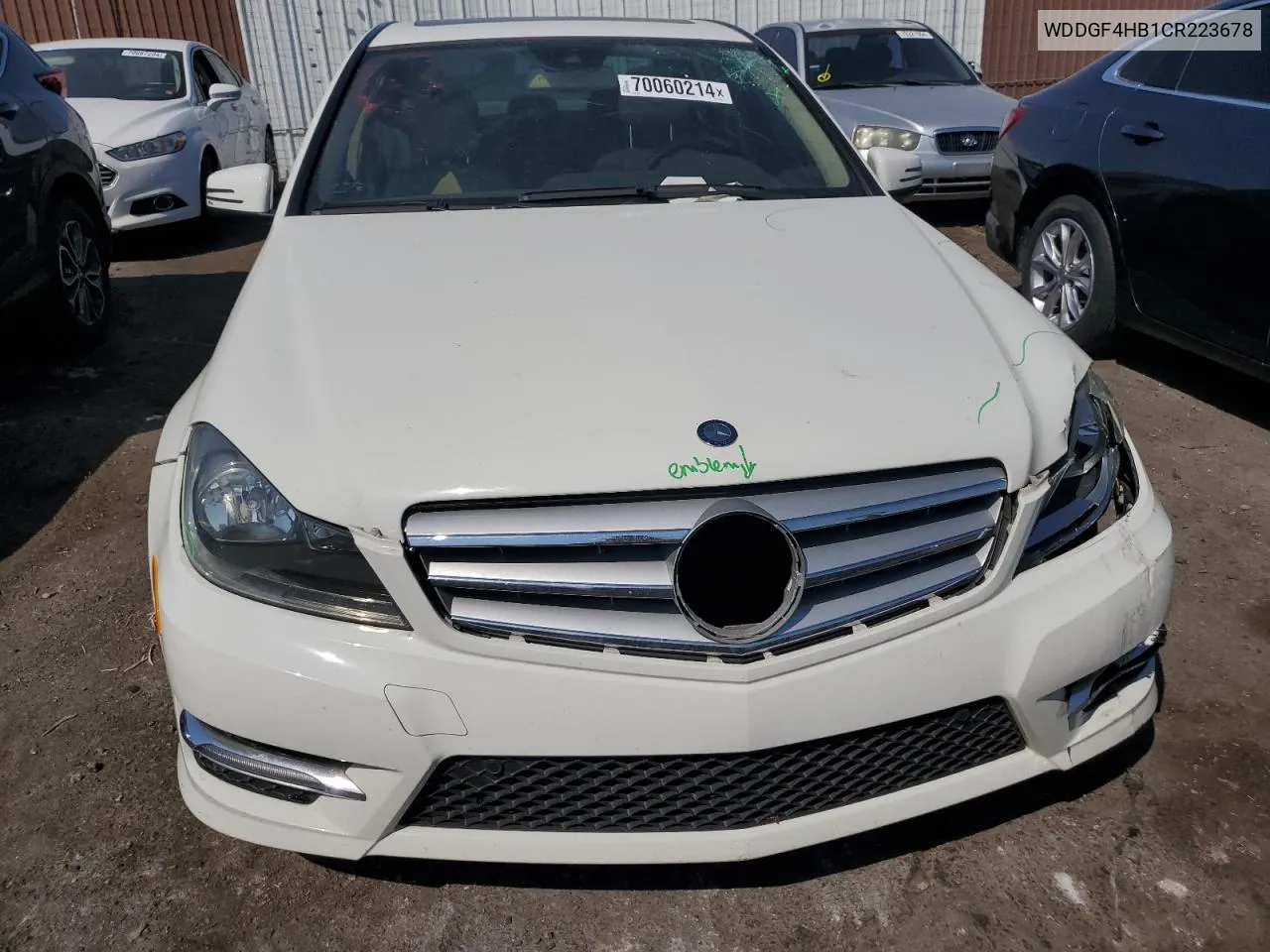 2012 Mercedes-Benz C 250 VIN: WDDGF4HB1CR223678 Lot: 70060214