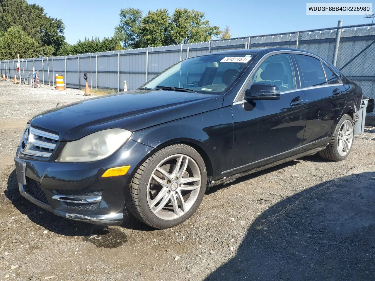 2012 Mercedes-Benz C 300 4Matic VIN: WDDGF8BB4CR226980 Lot: 70451464