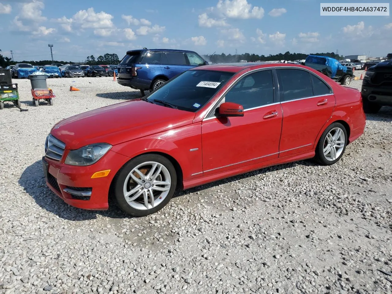 2012 Mercedes-Benz C 250 VIN: WDDGF4HB4CA637472 Lot: 71404094