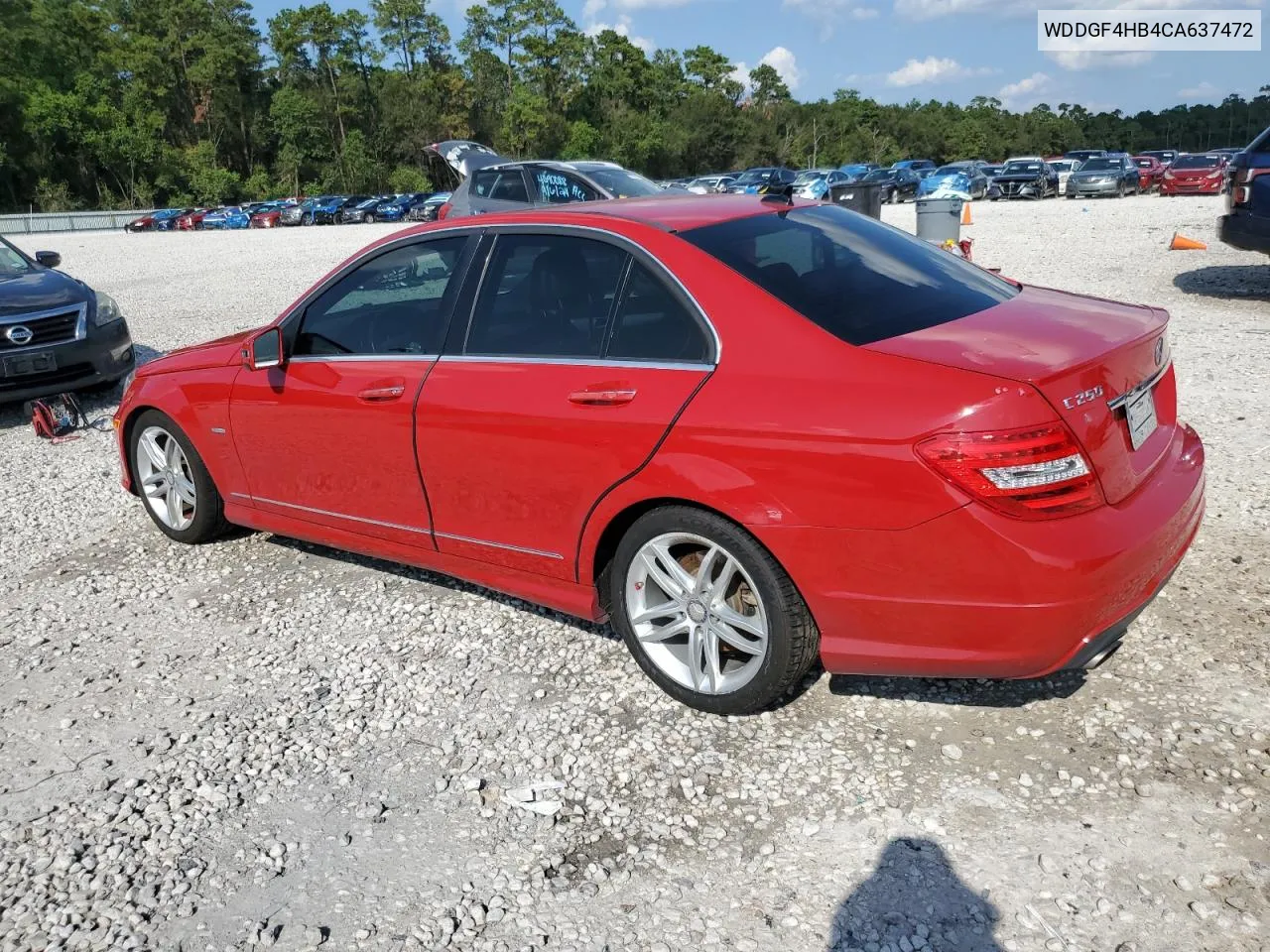 2012 Mercedes-Benz C 250 VIN: WDDGF4HB4CA637472 Lot: 71404094