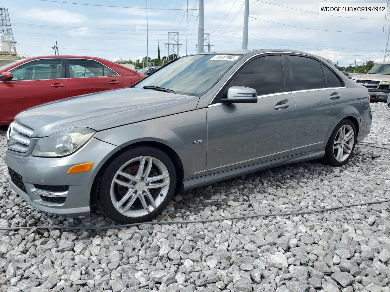 2012 Mercedes-Benz C 250 VIN: WDDGF4HBXCR194942 Lot: 71647954