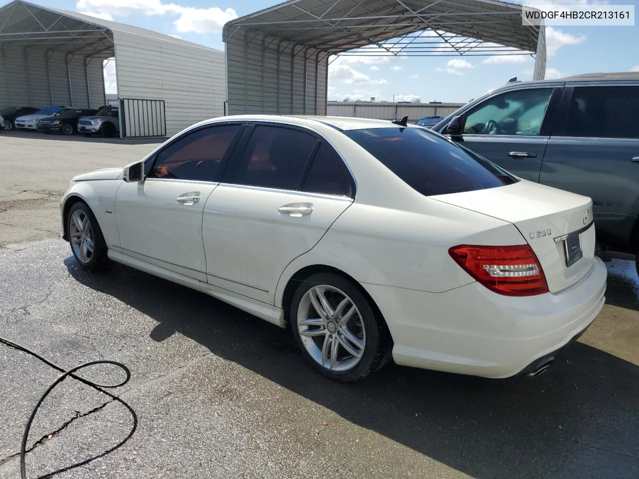 2012 Mercedes-Benz C 250 VIN: WDDGF4HB2CR213161 Lot: 72088734