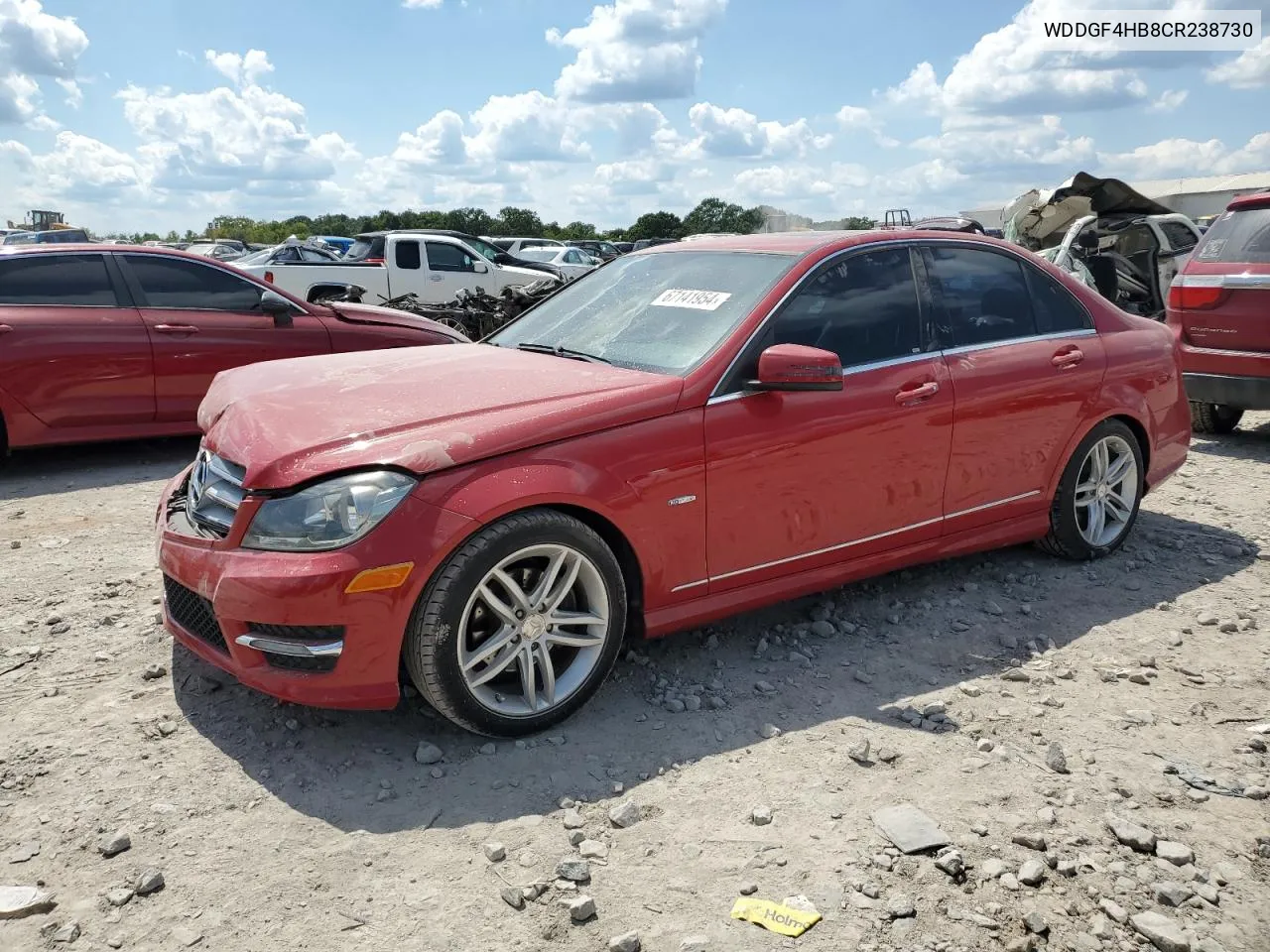 2012 Mercedes-Benz C 250 VIN: WDDGF4HB8CR238730 Lot: 72132704